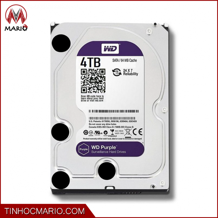 tinhocmario Ổ cứng HDD Western 4TB Purple