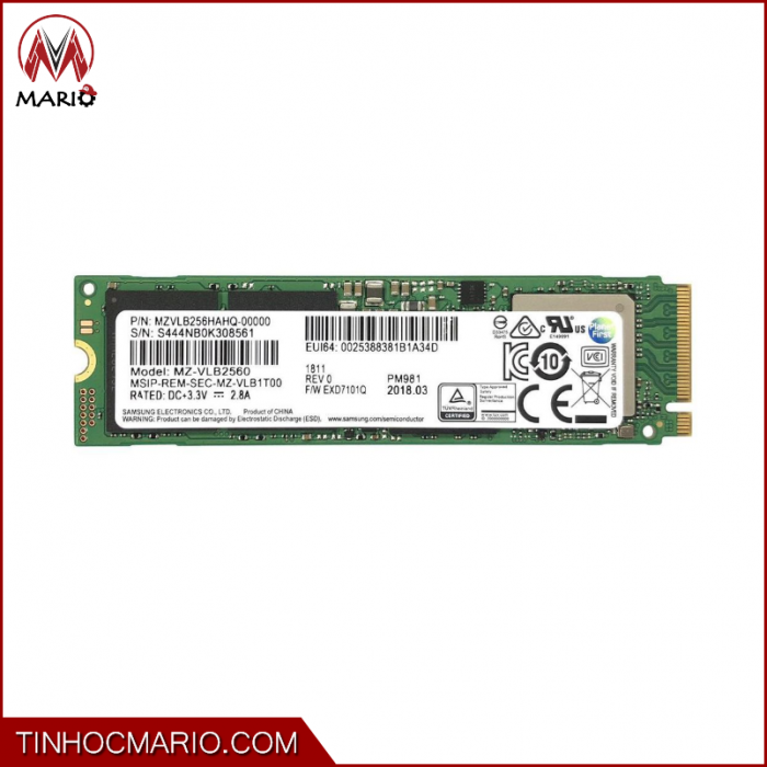 tinhocmario Ổ cứng SSD 256G Samsung PM981A M.2 NVMe PCIe 2280