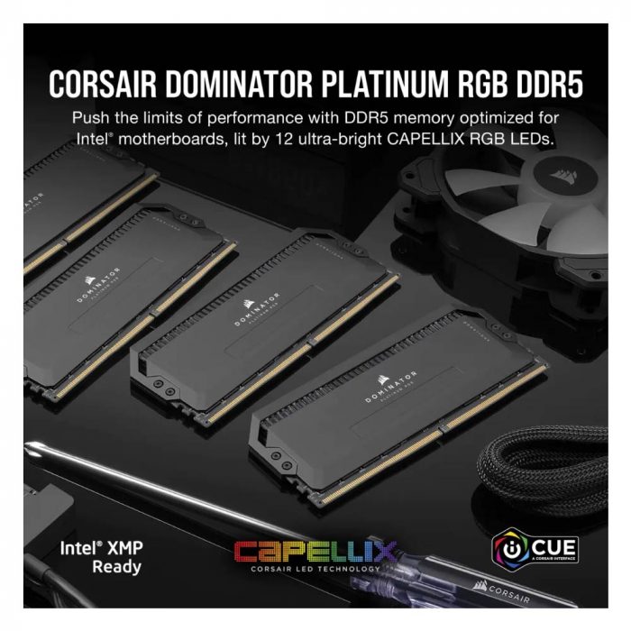 tinhocmario RAM DDR5 Corsair 64GB(2x32GB) 5200 DOMINATOR PLATINUM RGB Black